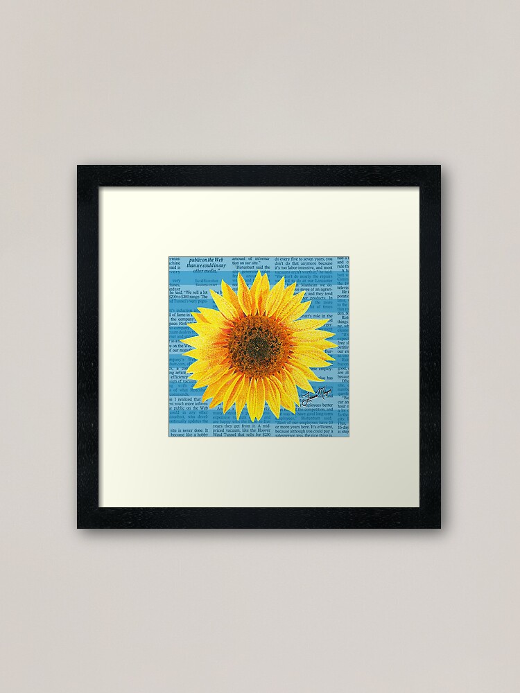 Lámina enmarcada «Puntillismo de girasol» de larissamoyer | Redbubble