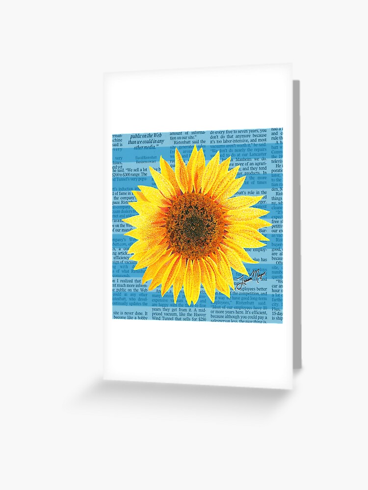 Tarjetas de felicitación «Puntillismo de girasol» de larissamoyer |  Redbubble