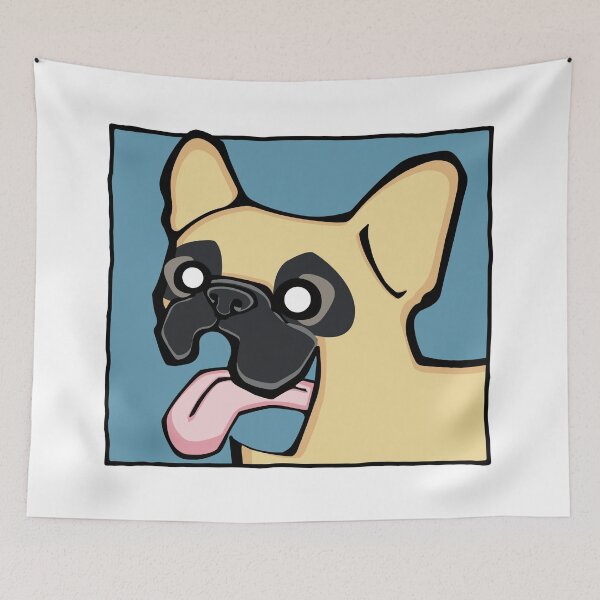 Item preview, French Bulldog - Fawn (Face) WHITE BG designed and sold by TheChicken.