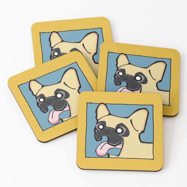 Item preview, French Bulldog - Fawn (Face) YELLOW BG designed and sold by TheChicken.