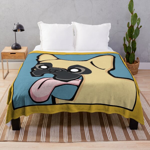 Item preview, French Bulldog - Fawn (Face) YELLOW BG designed and sold by TheChicken.
