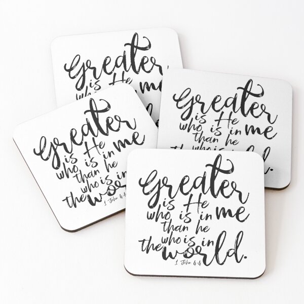 Item preview, Greater is He Who is in ME. 1 John 4:4 designed and sold by TapestryDesigns.