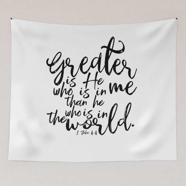 Item preview, Greater is He Who is in ME. 1 John 4:4 designed and sold by TapestryDesigns.