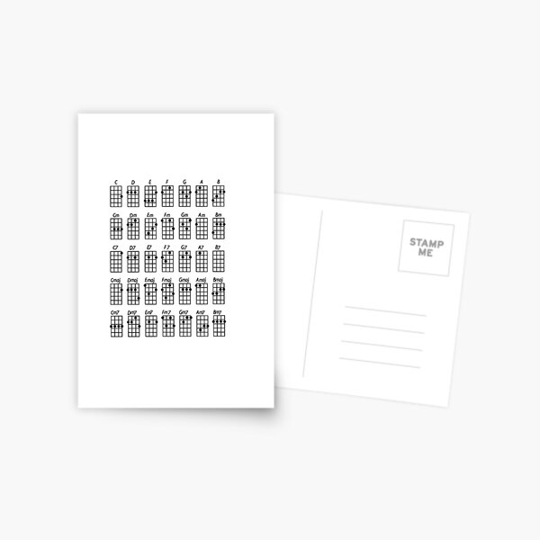 "Ukulele chords chart " Postcard by Susanadrg Redbubble