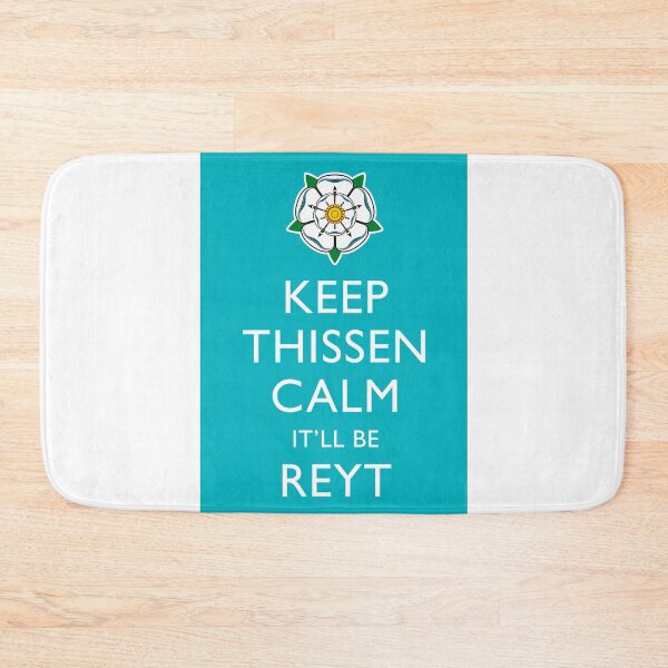 Item preview, Keep Thissen Calm Yorkshire Blue background designed and sold by OkidokiBarlick.
