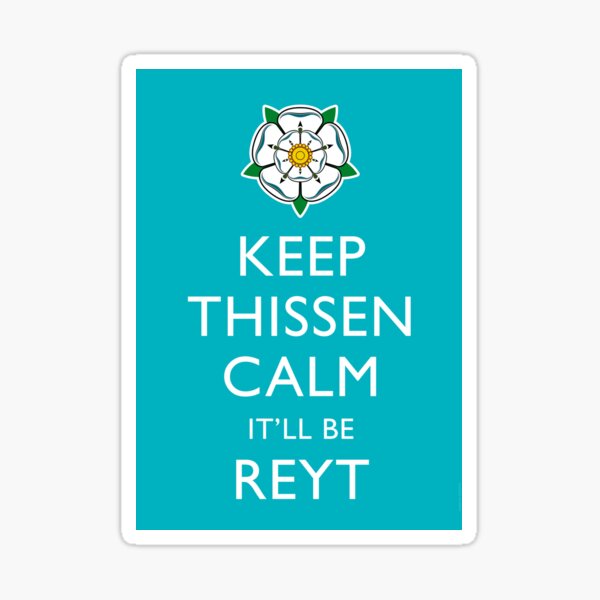 Keep Thissen Calm Yorkshire Blue background Sticker