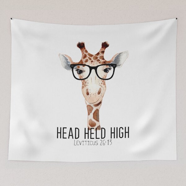 Item preview, Head Held High Giraffe with Glasses - Leviticus 26:13 designed and sold by TapestryDesigns.