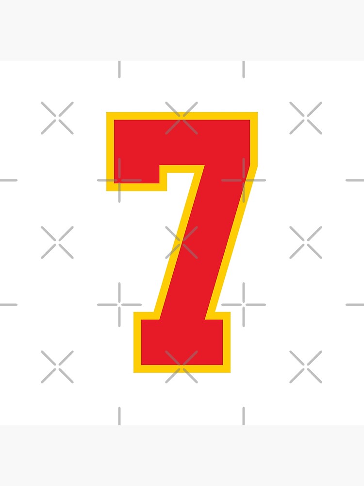 7 Jersey Number, Seven Red Poster for Sale by elhefe