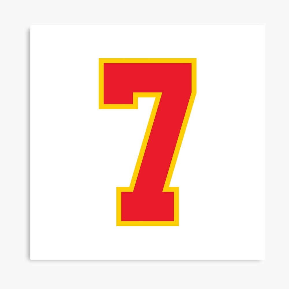 7 Jersey Number, Seven Red Poster for Sale by elhefe