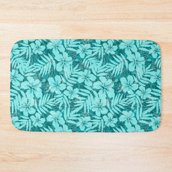Item preview, Blue tropical flowers silhouettes pattern designed and sold by 1enchik.