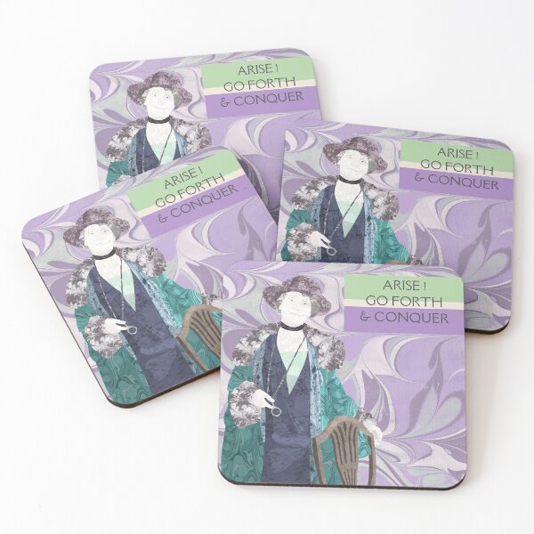 Item preview, Emmeline Pankhurst :Portrait in Marbled Paper designed and sold by MarbleCloud.
