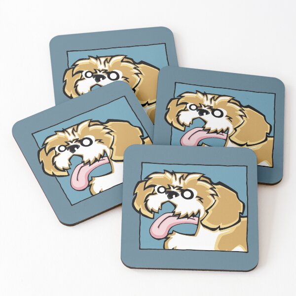Item preview, Shih Tzu - Gold and White (Face) BLUE BG designed and sold by TheChicken.