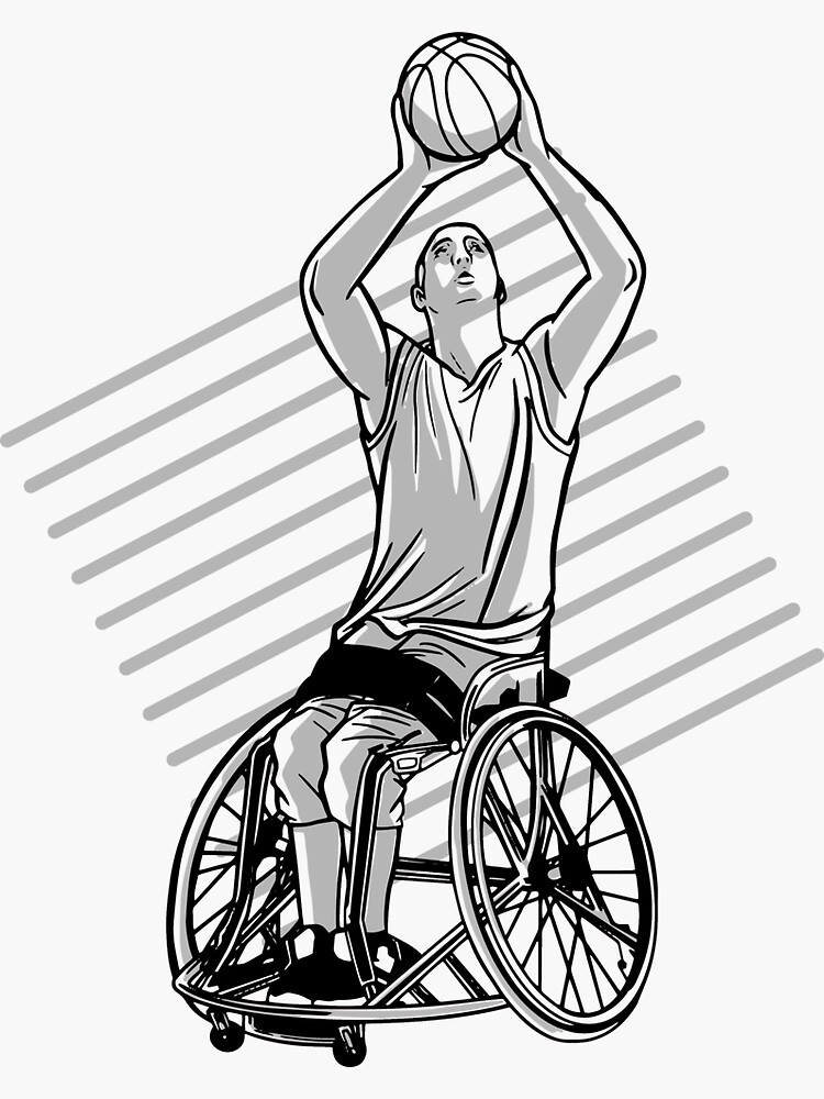"wheelchair basketball " Sticker for Sale by pirminio Redbubble