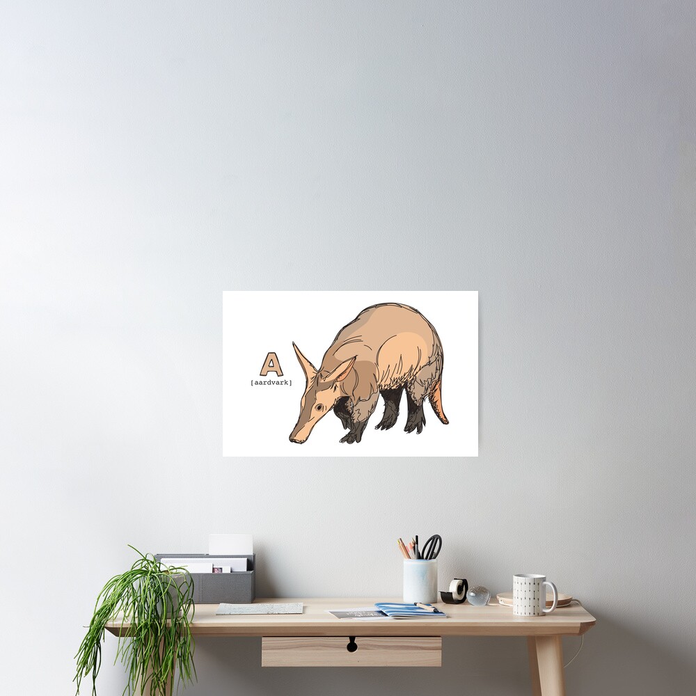 "Funky Animal Alphabet: A is for Aardvark" Poster by abigailhausman