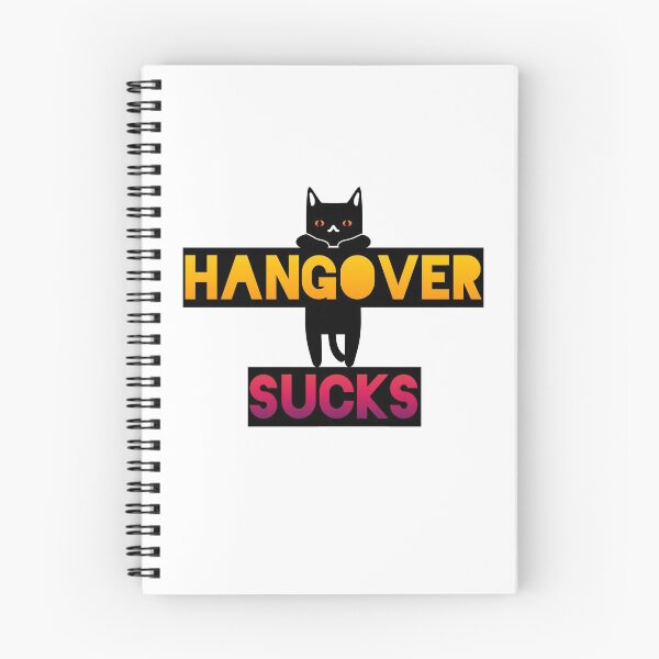 Item preview, Hangover sucks cat hanging cartoon designed and sold by NerdySherds.