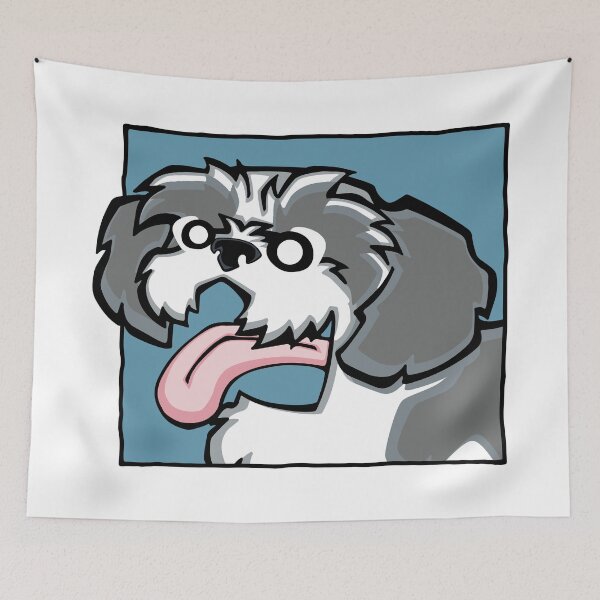 Item preview, Shih Tzu - Grey and White (Face) WHITE BG designed and sold by TheChicken.