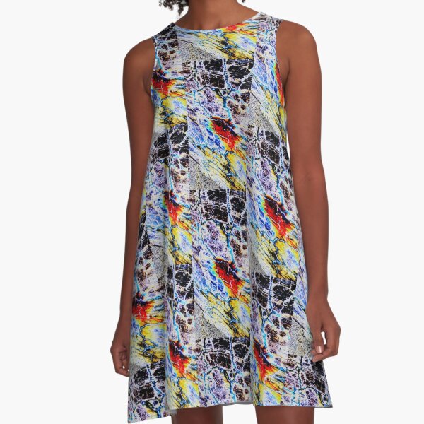 Colorful Fracture, Abstract Photography by Courtney Hatcher A-Line Dress