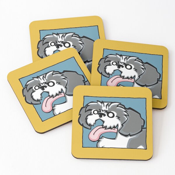 Item preview, Shih Tzu - Grey and White (Face) YELLOW BG designed and sold by TheChicken.