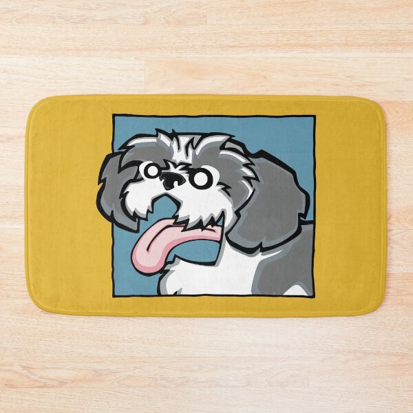 Item preview, Shih Tzu - Grey and White (Face) YELLOW BG designed and sold by TheChicken.