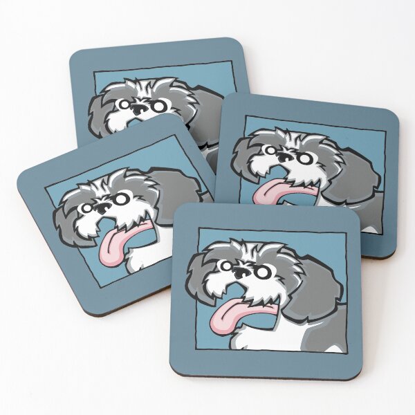 Item preview, Shih Tzu - Grey and White (Face) BLUE BG designed and sold by TheChicken.