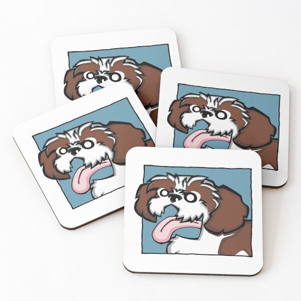Item preview, Shih Tzu - Red and White (Face) WHITE BG designed and sold by TheChicken.