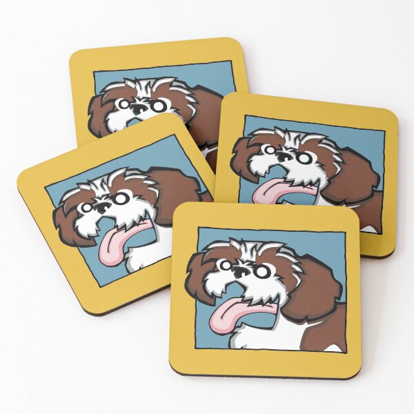 Item preview, Shih Tzu - Red and White (Face) YELLOW BG designed and sold by TheChicken.
