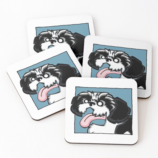 Item preview, Shih Tzu - Black and White (Face) WHITE BG designed and sold by TheChicken.