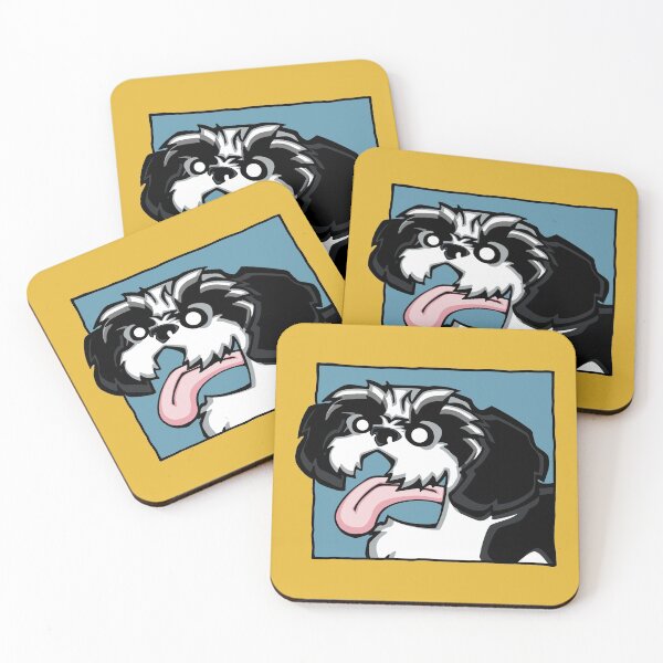 Item preview, Shih Tzu - Black and White (Face) YELLOW BG designed and sold by TheChicken.