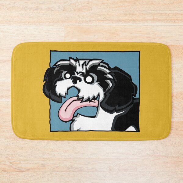 Item preview, Shih Tzu - Black and White (Face) YELLOW BG designed and sold by TheChicken.