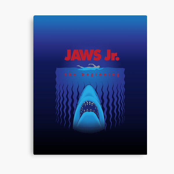 jaws movie poster split canvas prints framed on bars