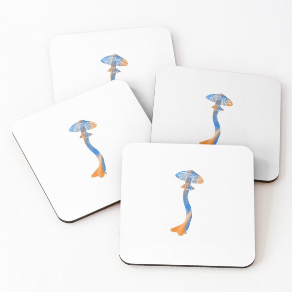 Item preview, tie dye mushroom orange and blue designed and sold by rattiboi.
