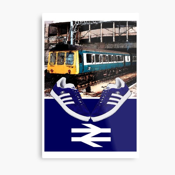 Football away days - Navy Blue Premium T-Shirt Metal Print