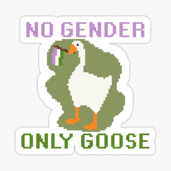 Genderqueer Untitled Goose Game Meme Sticker Sticker