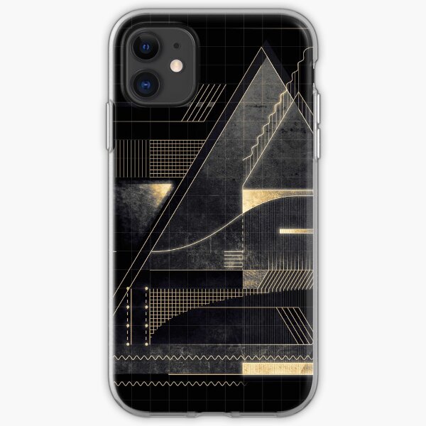 Composition of golden abstract geometry iPhone Soft Case