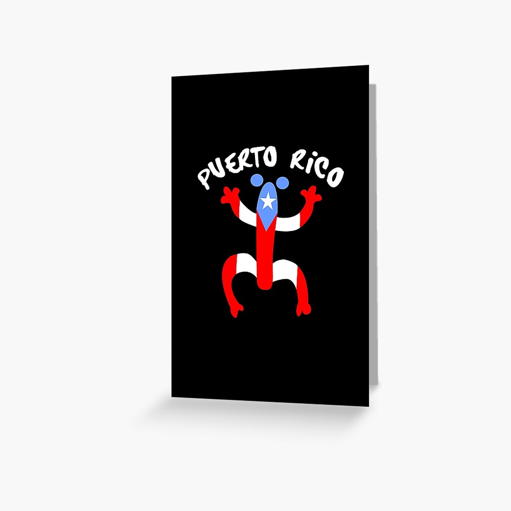 Puerto Rican Coqui Taino Boricua Flag Text Greeting Card For Sale By Bydarling Redbubble 