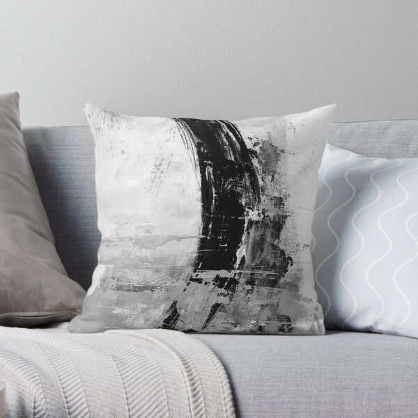 gray abstract Throw Pillow