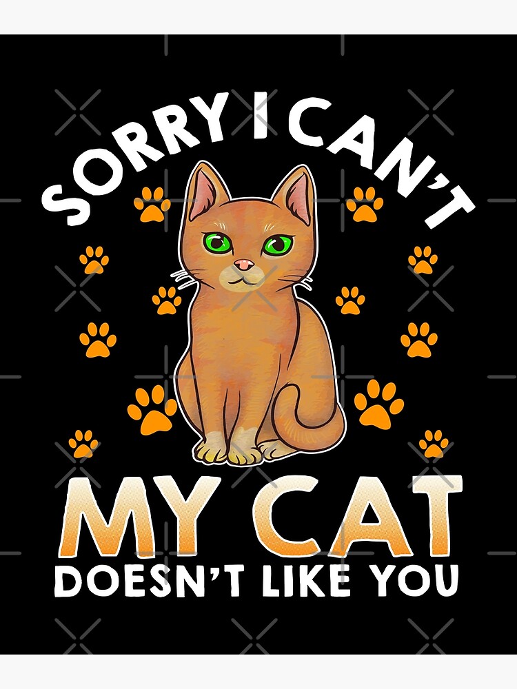 "Excuse For Introverts My Cat Doesnt Like You Funny Cat Lover" Poster