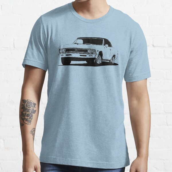 "1966 Chevy Chevelle SS stylized black on light background " Tshirt
