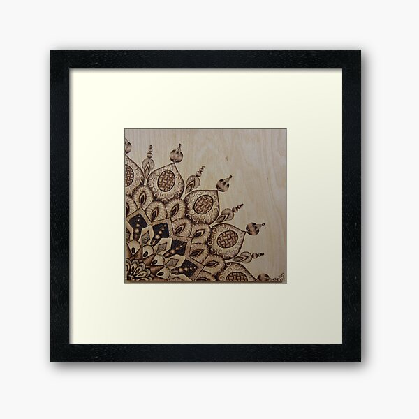 Mandala II Pyrography Artwork Framed Art Print