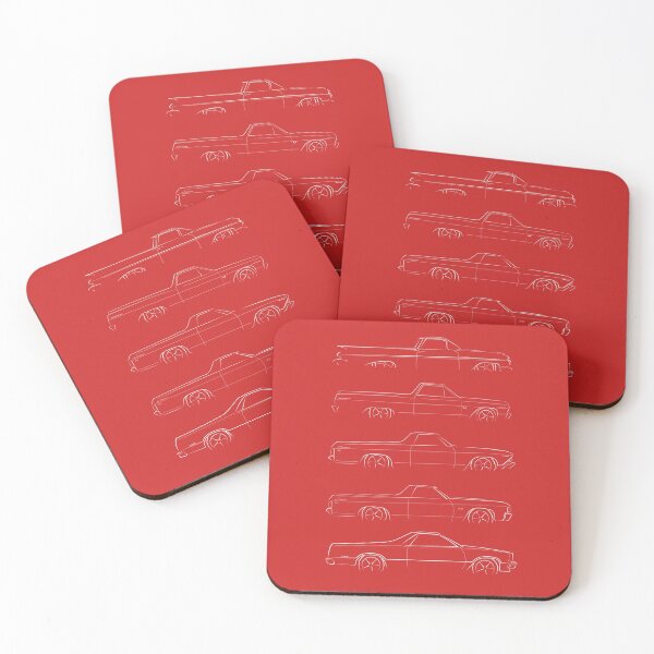 Item preview, Evolution of the Chevy El Camino - profile stencil, white designed and sold by mal-photography.