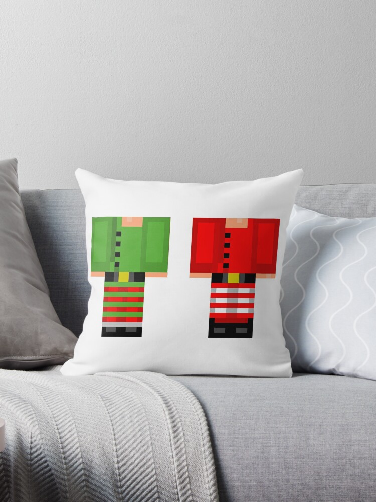 Minecraft Skin Christmas Duvet Cover Elf Bedding Throw Pillow By