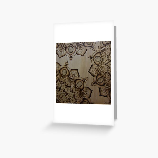 Mandala III Pyrography Artwork Greeting Card