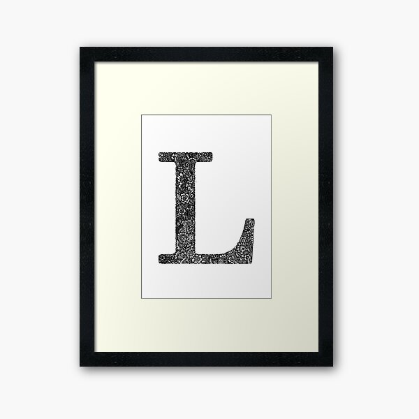 Zentangle letter L Framed Art Print