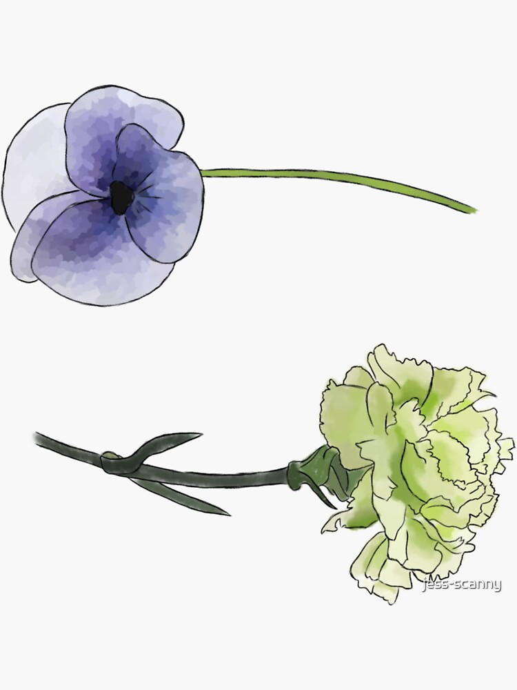 Temporary Tattoo 5 X 3 Watercolor Purple Flower / Rose / Carnation /tattoo  Flash - Etsy