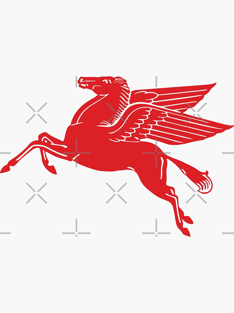  Mobil Gas  Oil Pegasus  Red  Sticker  by PunkSpaceWars 