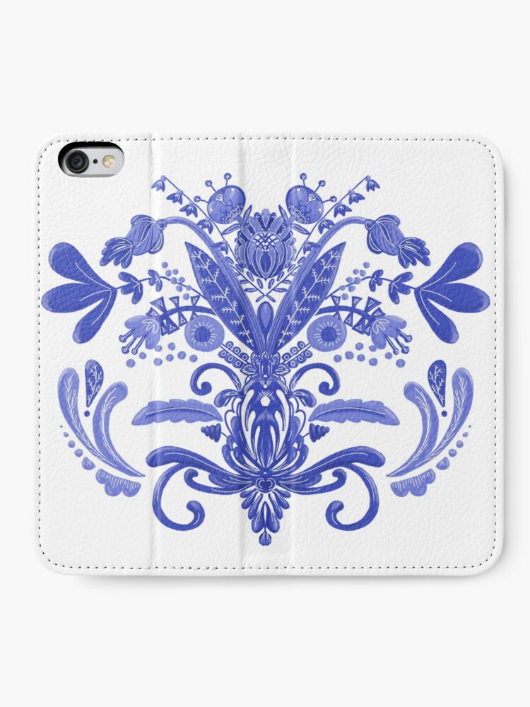 Alternate view of Blue Flowers iPhone Wallet