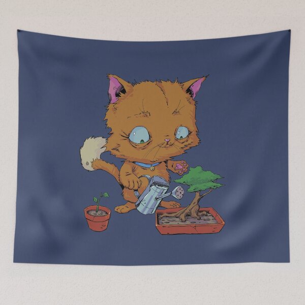 Item preview, Cat Watering Plants and Bonsai Tree designed and sold by DontTouchHutch.