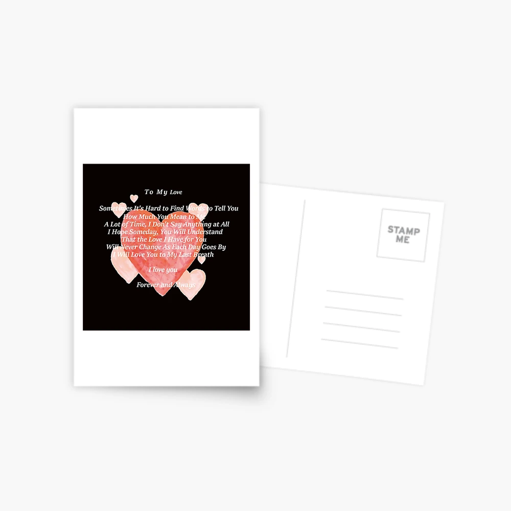 To My Love Always and Forever Yours Postcard for Sale by Rowena Jones