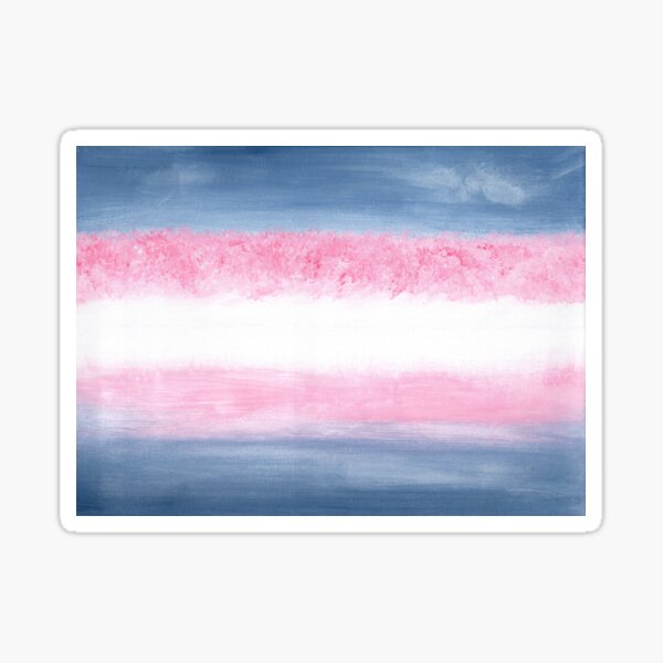 Trans Flag Cherry Blossom Reflection Sticker