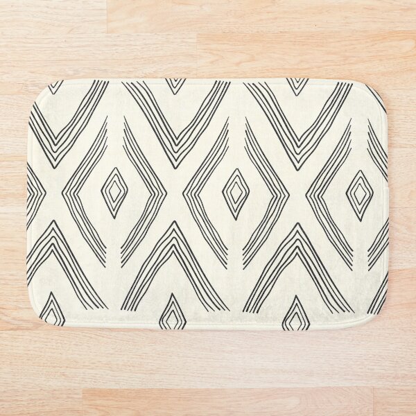 Birch Cream and Black Bath Mat